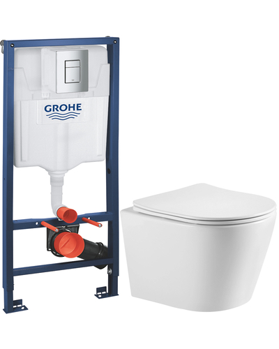 Инсталляция Grohe Rapid SL с унитазом Imprese Dobry Twist кнопка хром 38772001 + c06802203