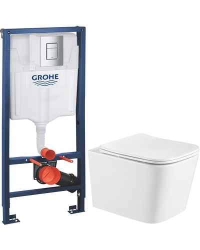 Инсталляция Grohe Rapid SL с унитазом Imprese Kubik Twist кнопка хром 38772001 + c06810233TW