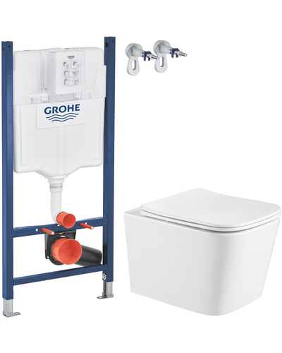 Инсталляция Grohe Rapid SL с унитазом Imprese Kubik Twist 388400WG + c06810233TW