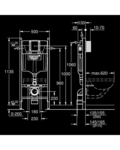 Инсталляция Grohe Rapid SL с унитазом Imprese Kubik Twist 388400WG + c06810233TW Инсталляция Grohe Rapid SL с унитазом Imprese Kubik Twist 388400WG + c06810233TW