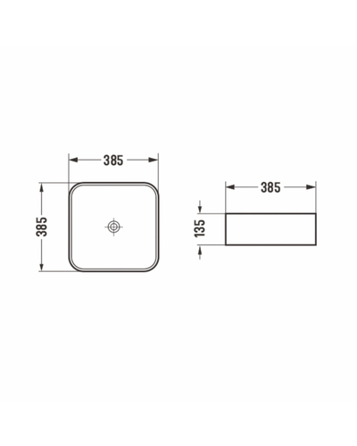 Умивальник Imprese I-form накладний 38,5*38,5*13,5см с06010603-38