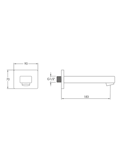 Вилив Imprese SMART 200 мм, квадрат, латунь, чорний ZMK101901232