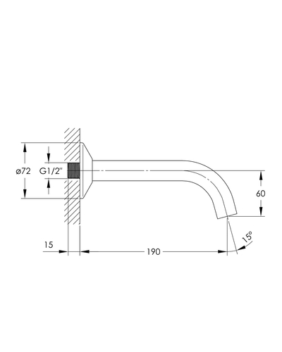 Излив Imprese SMART 200 мм, круг, латунь, хром ZMK101901226