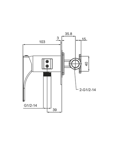 Смеситель для гигиенического душа Koer KB-23010-05 (Цвет черный) (KR3497)