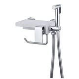 Смеситель из гигиен. душем, держателем полотенца и камен. полочкой KOER KB-25101-01 (KR3390)