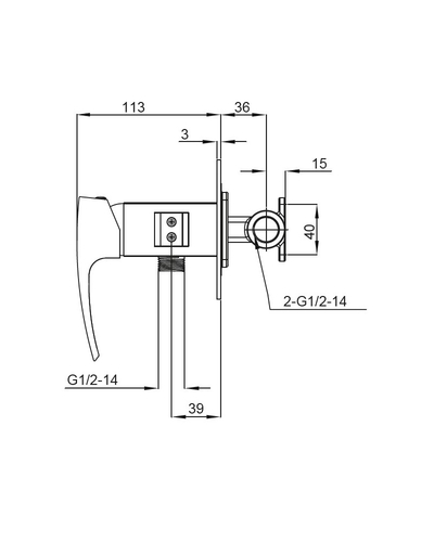 Смеситель для гигиенического душа Koer KB-23007-01 (Цвет хром) (KR3468)