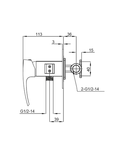 Смеситель для гигиенического душа Koer KB-23007-05 (Цвет черный) (KR3469)