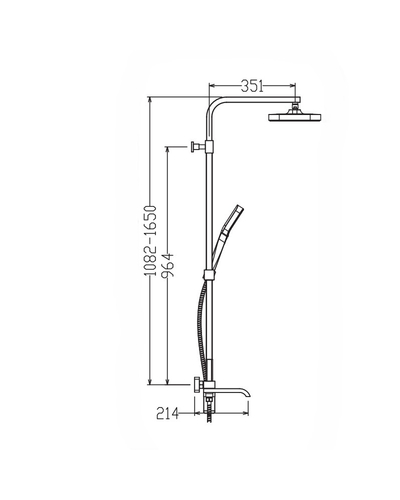 Душова система зі змішувачем Koer KB-56037-01 3 функції (хром) (KR6001)