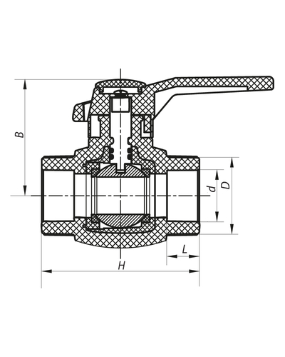 Кран шаровый PPR КШ (ручка) для горячей воды 32 (Koer K0177.PRO) (KP0229)