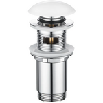 Донний клапан для раковини Koer PW-07-11 1.1/4 з переливом автоматичний Click-Clack біла керам.накл. (KR5784)