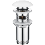 Донный клапан для раковины Koer PW-07-11 1.1/4 с переливом автоматический Click-Clack белая керам.накл. (KR5784)