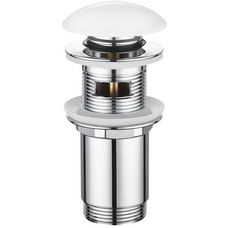 Донний клапан для раковини Koer PW-07-11 1.1/4 з переливом автоматичний Click-Clack біла керам.накл. (KR5784)