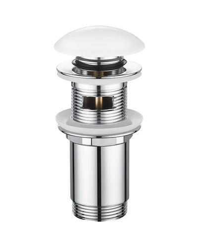 Донний клапан для раковини Koer PW-07-11 1.1/4 з переливом автоматичний Click-Clack біла керам.накл. (KR5784)