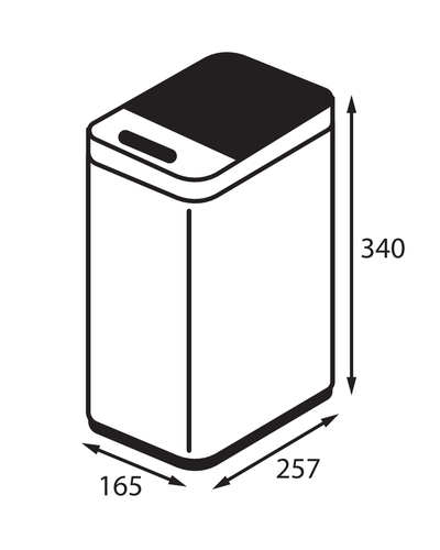 Відро для сміття сенсорне прямокутне Koer TC-020408-08 8 л колір білий (KR5589)