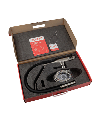 Смеситель для кухни Koer KI-70026-02 с черным силиконовым изливом (KR5209)