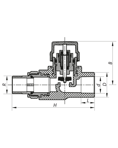 Кран термостатический прямой PPR 25x3/4 Koer K0152.PRO (KP0193)