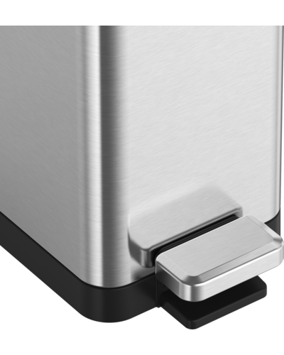 Відро для сміття з плавним закриттям прямокутне Koer TC-010210-02 10 л колір нержавійка (KR5597)