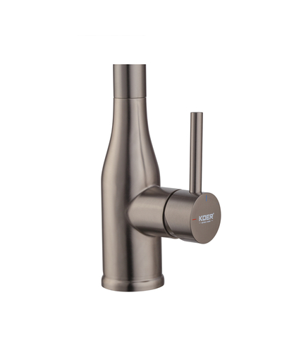 Смеситель для кухни Koer KI-70026-07 с черным силиконовым изливом графит (KR5211)