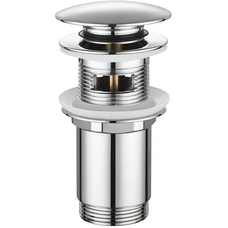 Донний клапан для раковини Koer PW-07-01 1.1/4 з переливом автоматичний Click-Clack хром (KR5782)