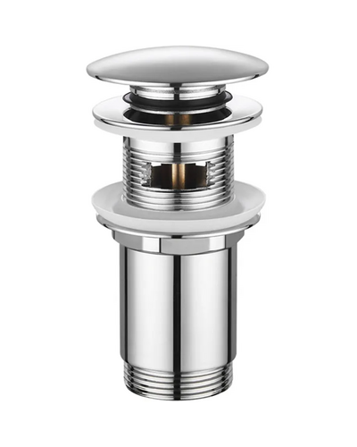 Донний клапан для раковини Koer PW-07-01 1.1/4 з переливом автоматичний Click-Clack хром (KR5782)