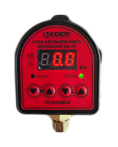 Реле давления электронное Koer KSR-17 регулирующее (до 2.2 кВт, 1/4) KP3417