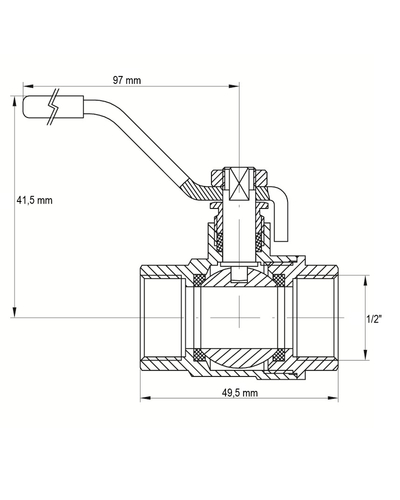 Кран кульовий Koer 1/2 ГГР газ (KR.514.PR.GAS) (KR0059)