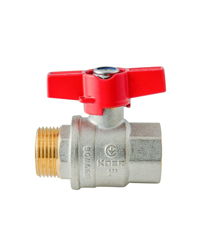 Кран шаровой ГШМ Koer Extreme KE.218-25 - 1" FM ручка "бабочка" красная (KR5761)