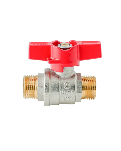 Кран кульовий ШШМ Koer Extreme KE.219-15 - 1/2 MM ручка метелик червона (KR5762)