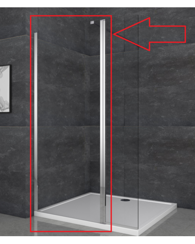Душевая перегородка Koer SR SP03-120x200-TR-01 Walk-In прозрачное стекло Easy Clean 8мм хром (KR5398)