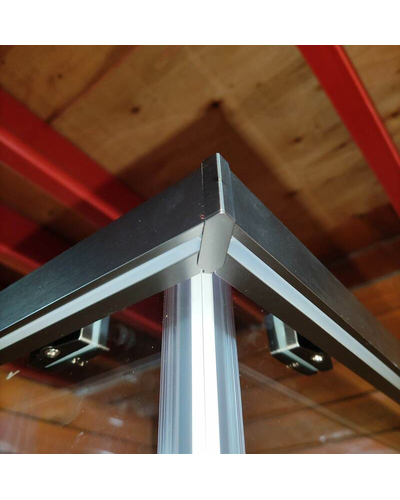 Душова кабіна без піддону Koer SR SC10-90x90x195-TR-07 прозоре скло Easy Clean 6мм, графіт (KR5944)