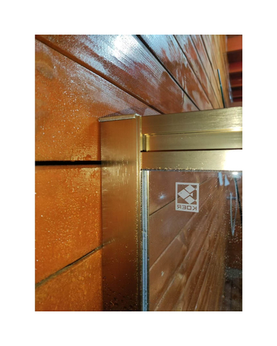 Шторки стеклянные на ванну раздвижные Koer SR BS06-120x150-TR-12 прозрачное стекло Easy Clean 6мм, матовое золото (KR5946)