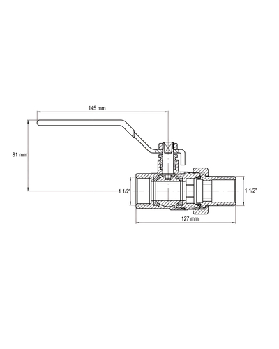 Кран с американкой Koer KR.229 - 1 1/2" ручка рычаг (KR5664)