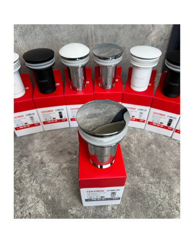 Донний клапан для раковини Koer PW-07-01 1.1/4 з переливом автоматичний Click-Clack хром (KR5782)