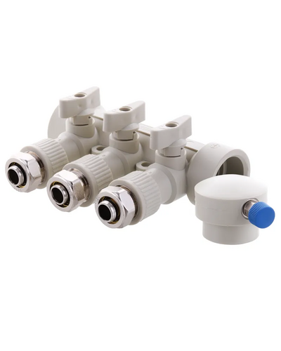 Коллектор распределительный 3-way с фитингом (40x20) PPR Koer K0191.PRO (KP2556)