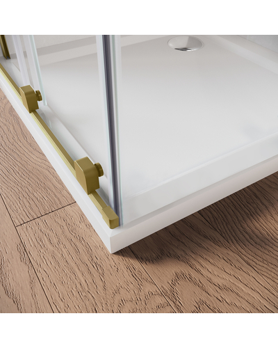 Двері у нішу Walk-In розсувні Koer SR SD07-120x200-R-TR-12 прозоре скло Easy Clean 8мм матове золото права (KR5774)