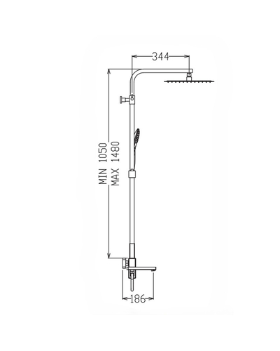 Душова система зі змішувачем Koer KB-56009-04 3 функціі (хром+білий) (KR5987)