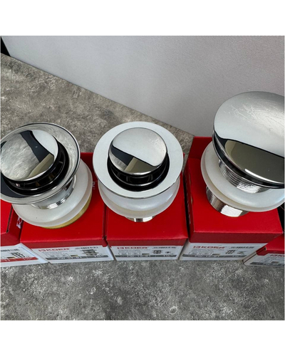 Донний клапан для раковини Koer PW-12-01 1.1/4 без переливу автоматичний Click-Clack хром (KR5798)