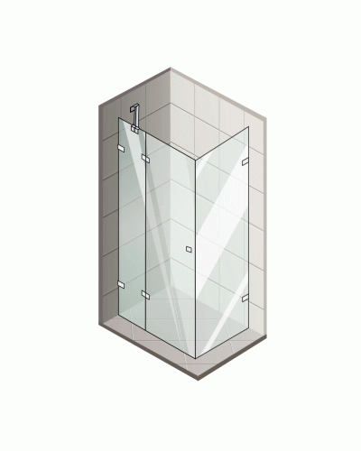 Боковая стенка для кабины Koer SR SW04-90x200-TR-07 прозрачное стекло Easy Clean 10мм графит (KR5391)