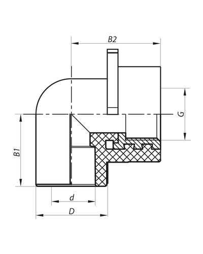 Угол установочный для гипсокартонных стен ВР 20x1/2F PPR Koer K0189.PRO (KP0244)