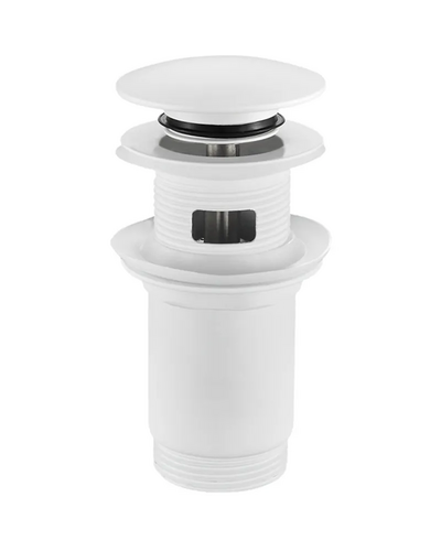 Донний клапан для раковини Koer PW-07-03 1.1/4 з переливом автоматичний Click-Clack білий (KR5783)
