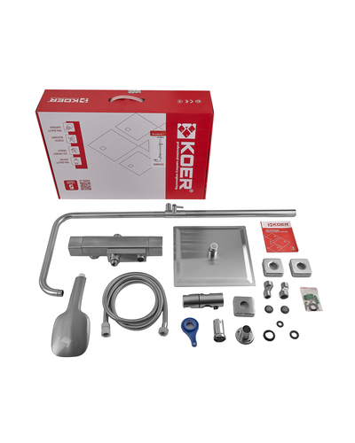 Термостатическая душевая колонна со смесителем Koer KI-57017-02 (из нерж. стали) (KR4788)