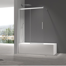 Шторки стеклянные на ванну раздвижные Koer SR BS06-120x150-TR-01 прозрачное стекло Easy Clean 6мм, хром (KR5945)