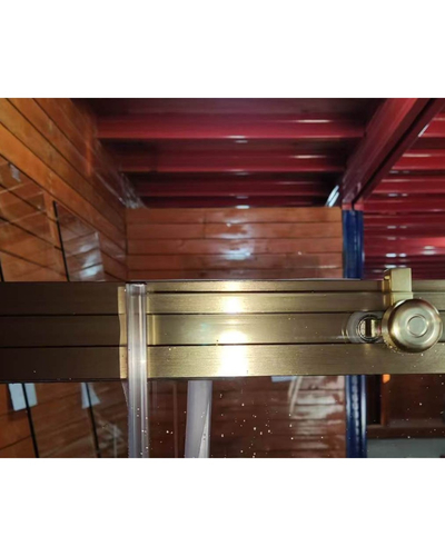 Шторки стеклянные на ванну раздвижные Koer SR BS06-120x150-TR-12 прозрачное стекло Easy Clean 6мм, матовое золото (KR5946)