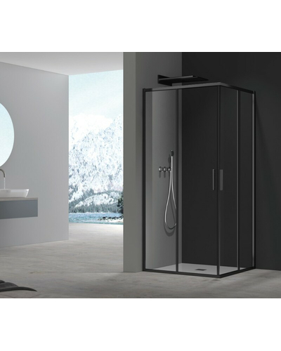 Душова кабіна без піддону Koer SR SC10-90x90x195-TR-07 прозоре скло Easy Clean 6мм, графіт (KR5944)