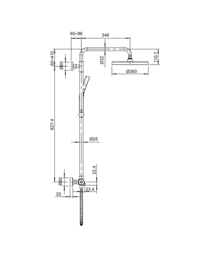 Душова система з термостатичним змішувачем Koer KB-55013-01 (Колір хром) 3 функції (KR4730)