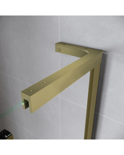 Двері у нішу Walk-In розсувні Koer SR SD07-120x200-L-TR-12 прозоре скло Easy Clean 8мм матове золото ліва (KR5687)