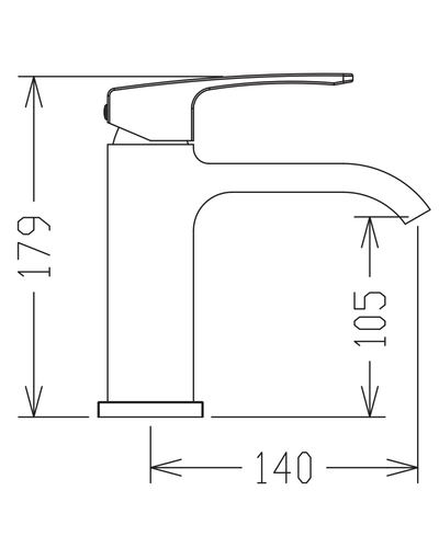 Змішувач для умивальника Koer KB-10037-01 (хром) (KR5998)