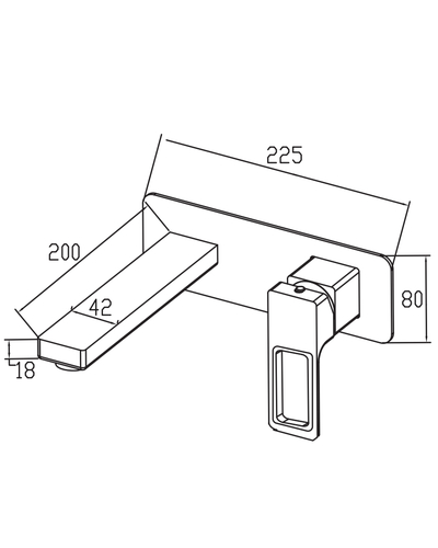 Змішувач для умивальника вбудований Koer KB-16009-07 (графіт) (KR5981)