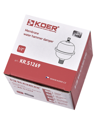 Компенсатор гидроудара Koer KR.S1269 - 1/2 мембранный (KR5623) Компенсатор гидроудара Koer KR.S1269 - 1/2 мембранный (KR5623)