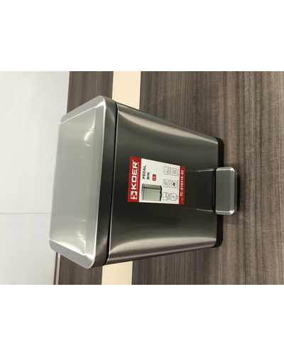 Відро для сміття з плавним закриттям прямокутне Koer TC-010315-02 15 л колір нержавійка (KR5603)